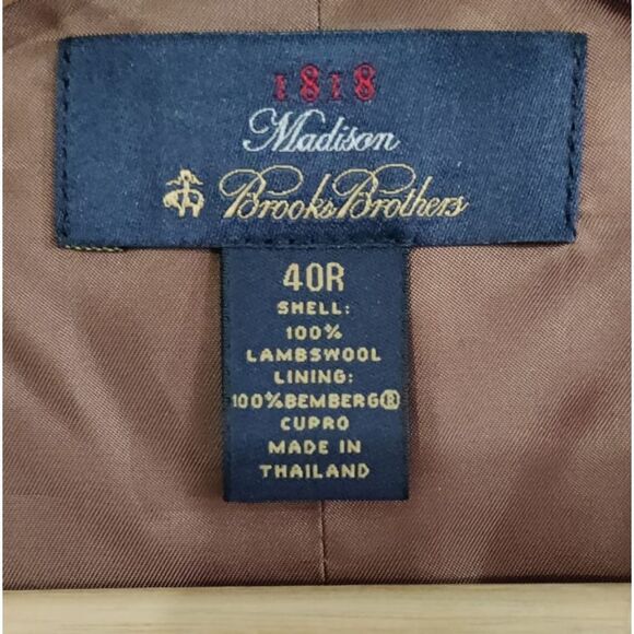 Brooks Brothers Madison 100% Lambs Wool Multicolor Green Plaid Vest Size 40R - Picture 7 of 7